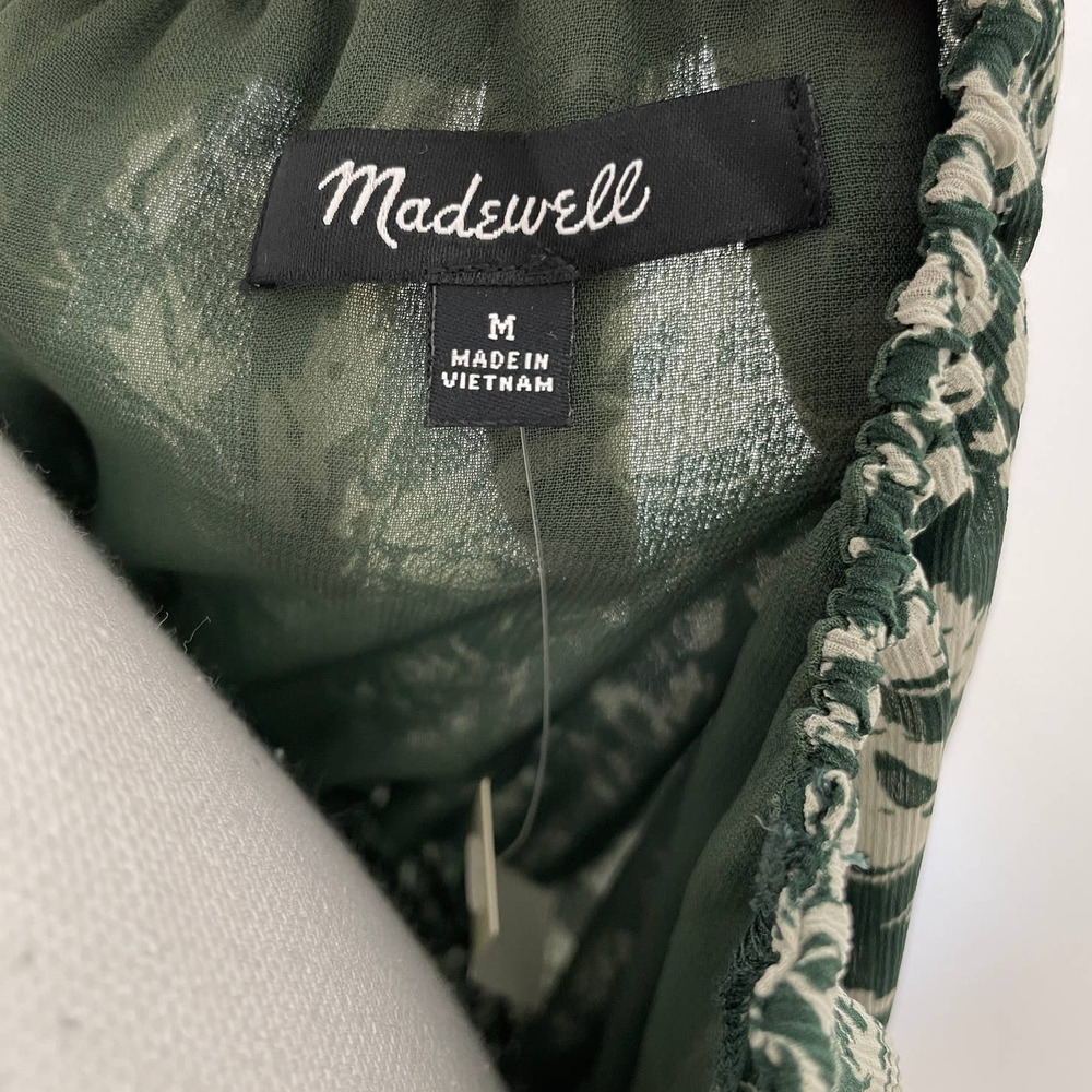 Madewell Floral Georgette Top in Forest Leaves - Picture 13 of 14